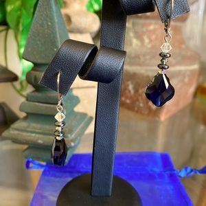 Private label gorgeous earrings! Diamond cut Indio Blue & Swarovski crystals